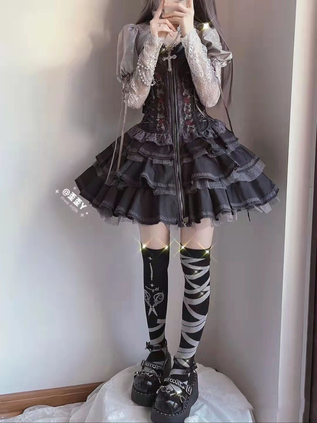 Summer of Roses JSK Gothic Dark Punk Black Lolita Dress