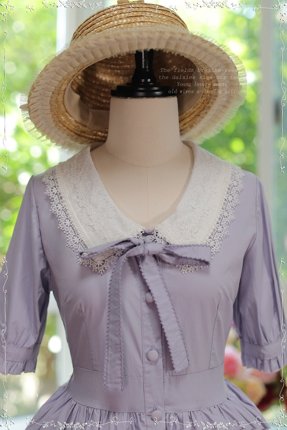 Vintage French Girl Style 2-Way Lace Collar Lolita Dress - Delicate Details & Customizable Waist, Ships Within 45 Days