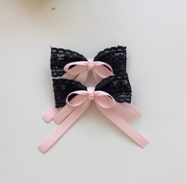 Cute Twin Ponytail Hair Accessory Butterfly Bow Streamer Hair Clips Lolita Sweet Girl Hair Ties