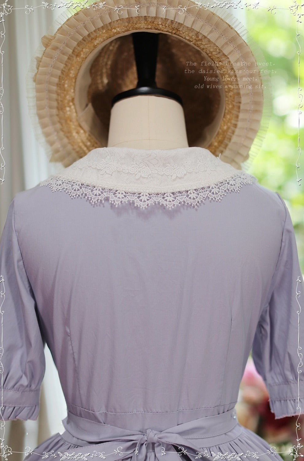 Vintage French Girl Style 2-Way Lace Collar Lolita Dress - Delicate Details & Customizable Waist, Ships Within 45 Days