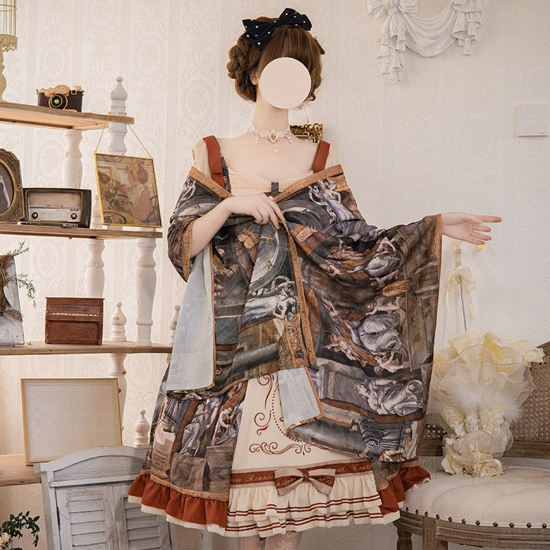 Original Lolita Dress "Constantine OP" Oil Painting Pattern, Classic Retro Lolita Dress