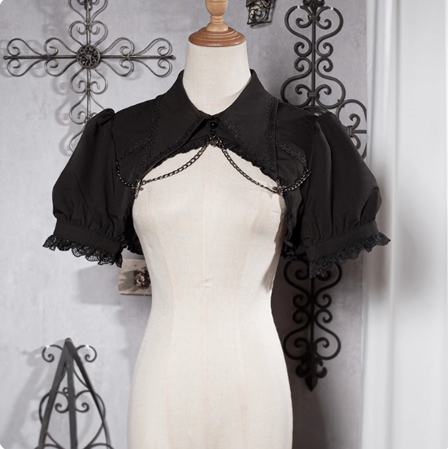 Gothic Elegance: Vintage-Inspired Black&White Lolita JSK with Intricate Details and Versatile Styling