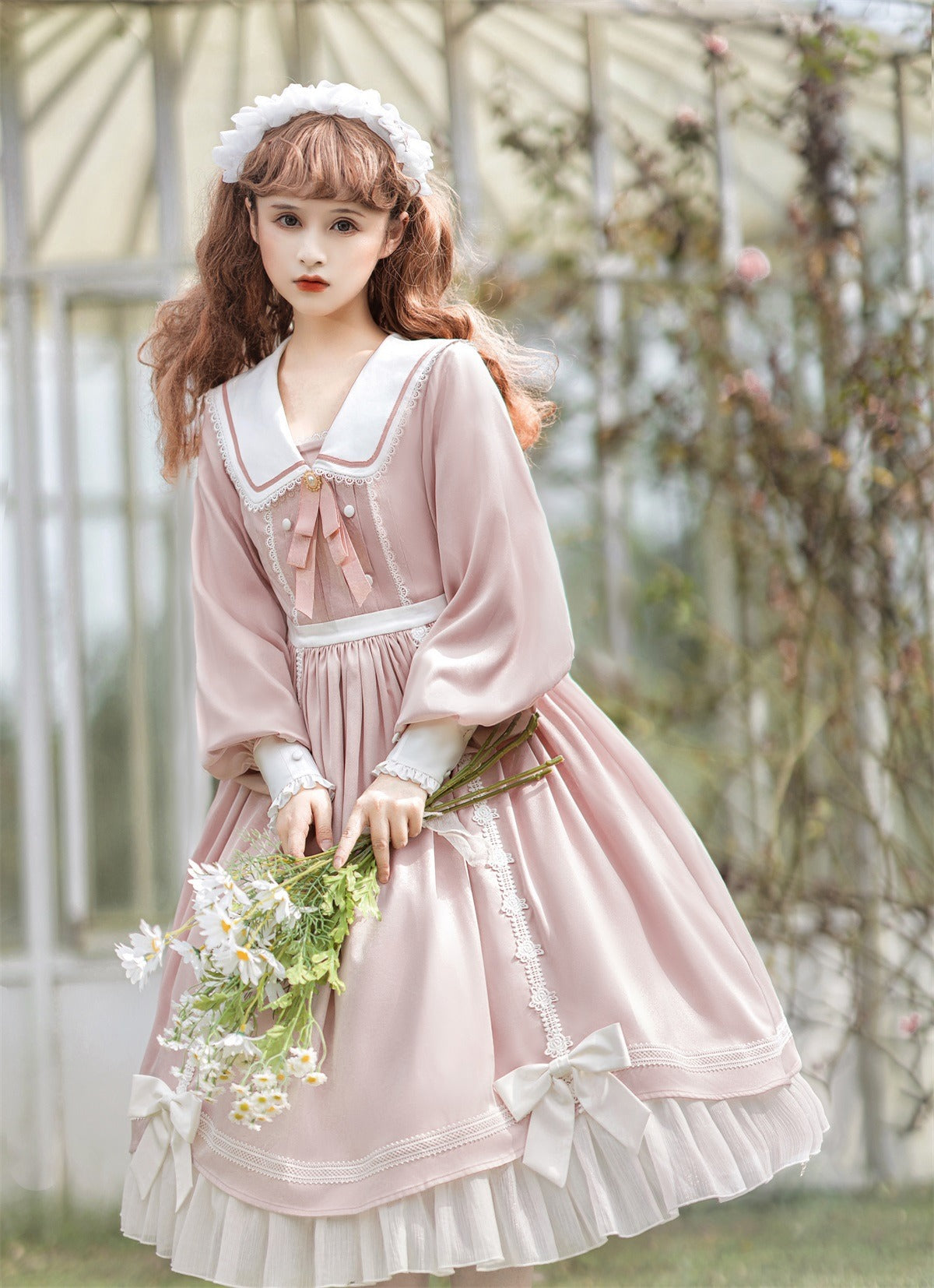 Elegant Romantic Lace Lolita OP with Grand Overskirt