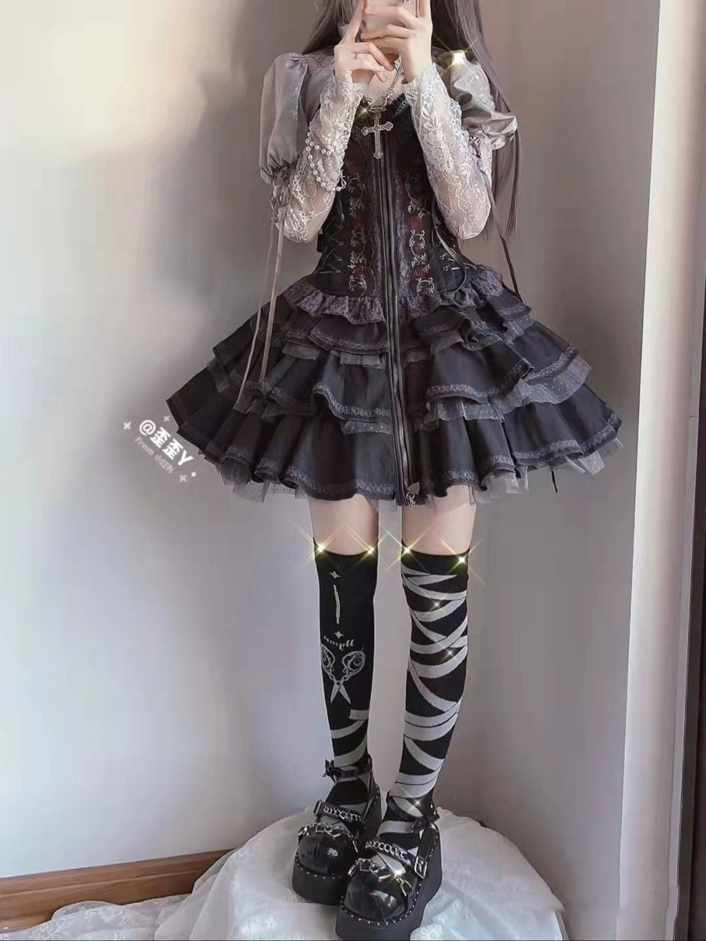 Summer of Roses JSK Gothic Dark Punk Black Lolita Dress