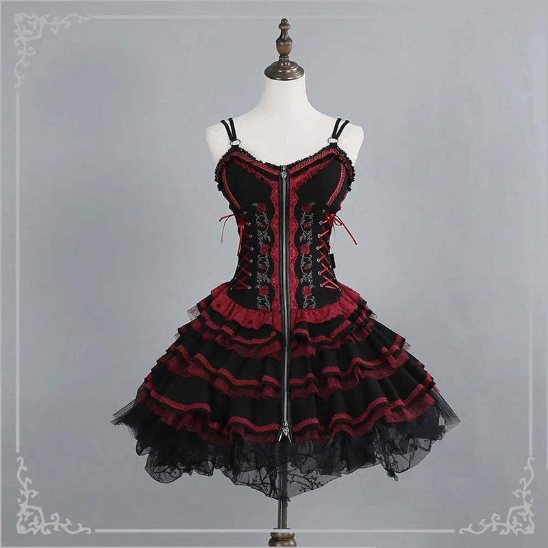 Summer of Roses JSK Gothic Dark Punk Black Lolita Dress