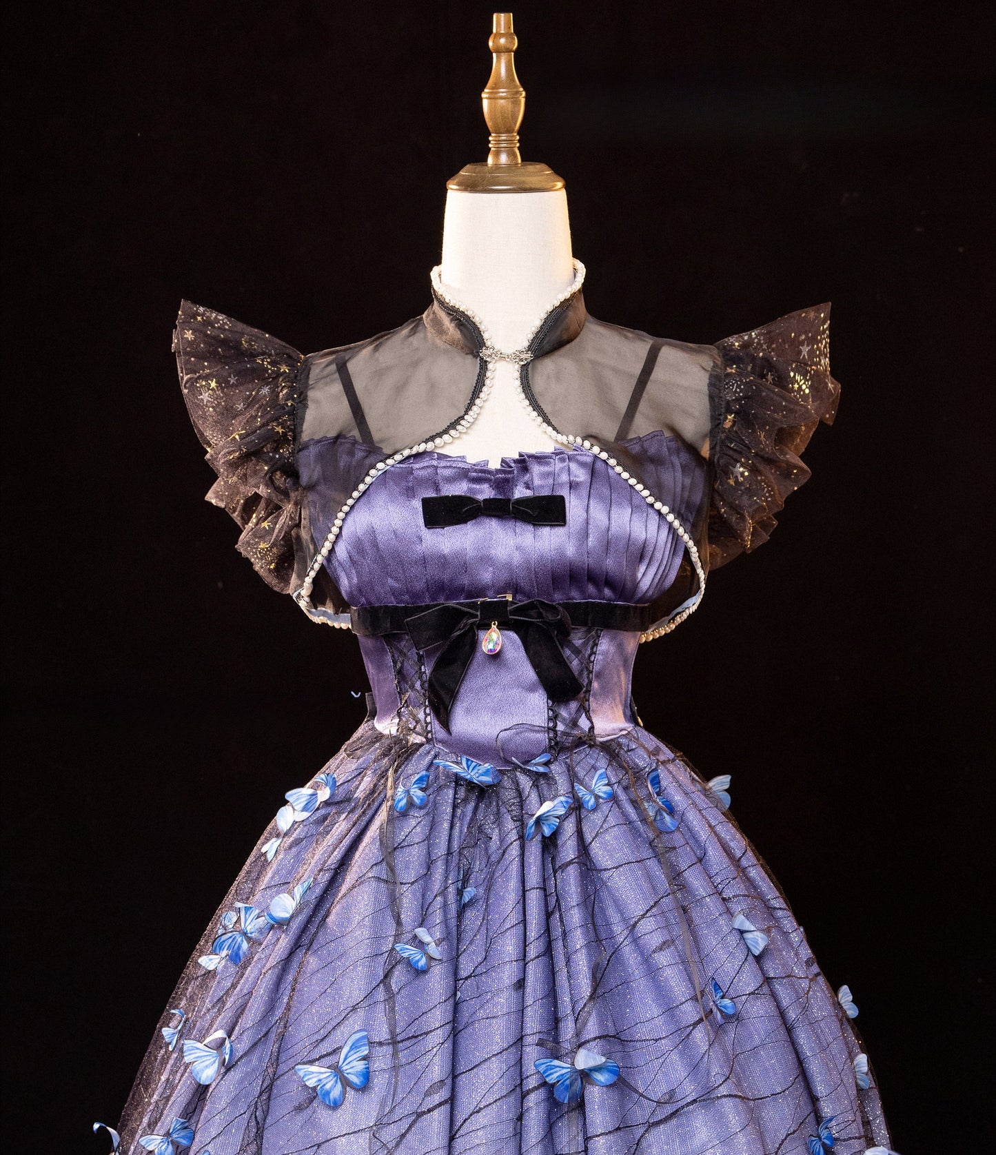 [Limited edition] Dreamy Purple Butterfly Fantasy Lolita Gown with Grand Luxurious Skirt