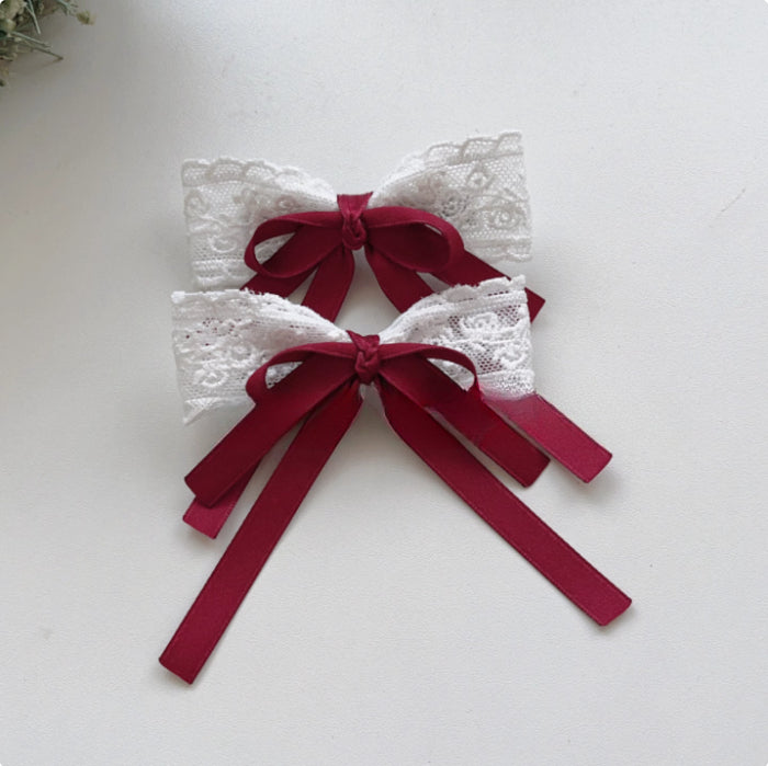 Cute Twin Ponytail Hair Accessory Butterfly Bow Streamer Hair Clips Lolita Sweet Girl Hair Ties