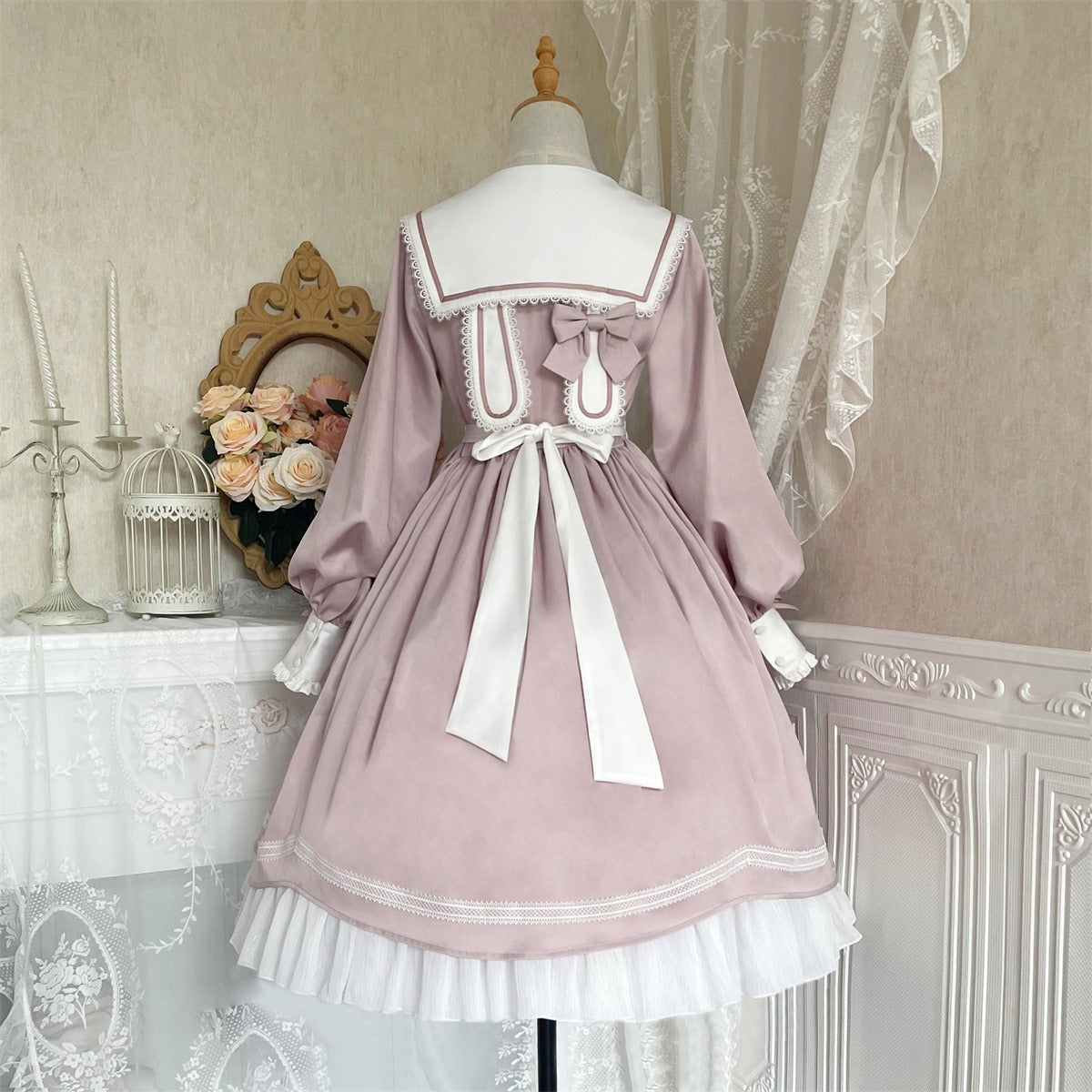 Elegant Romantic Lace Lolita OP with Grand Overskirt