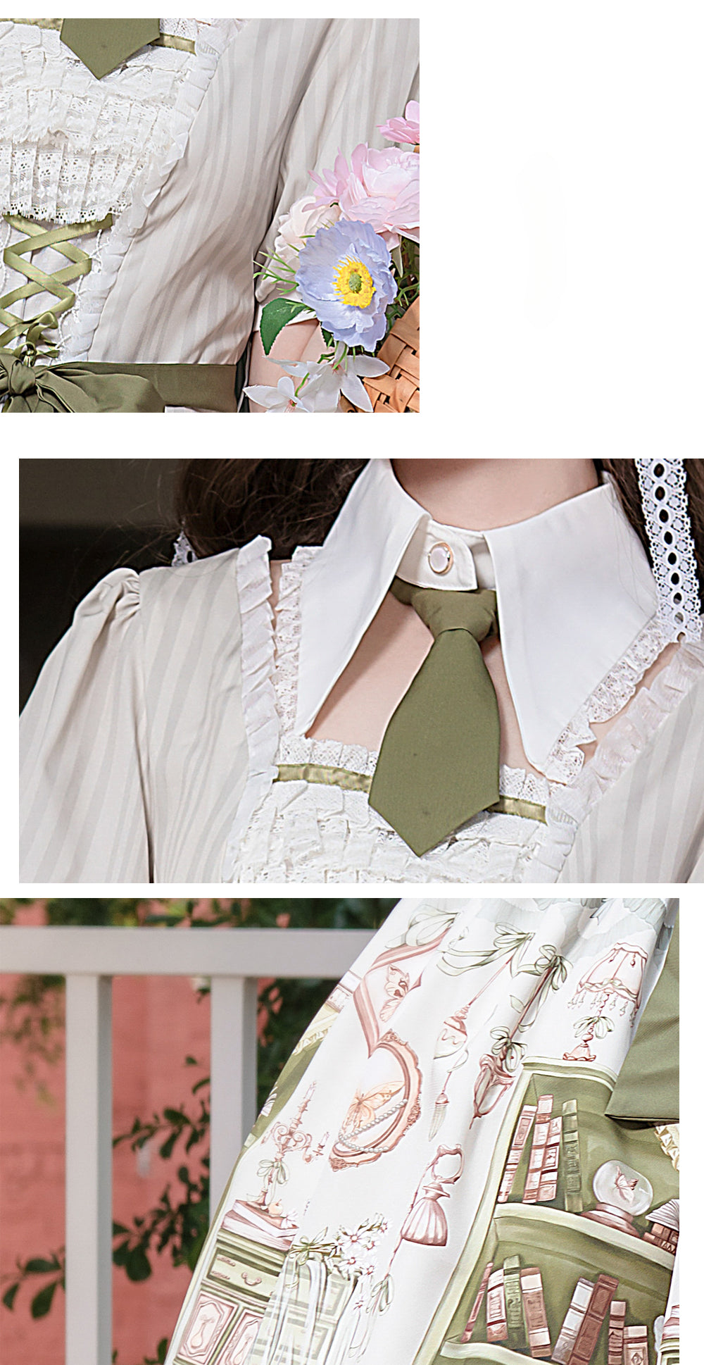 Original Enchanted Library Graceful Academy Style Short Sleeve OP Lolita Skirt