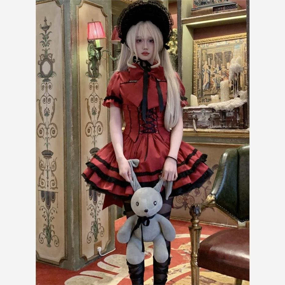 Regal Doll Lolita Set - Vintage-Inspired Cape and Corset Dress Ensemble