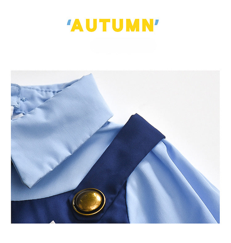 Rabbit Police Officer Lolita Dress for Girls - Navy Blue Whimsical Princess Costume