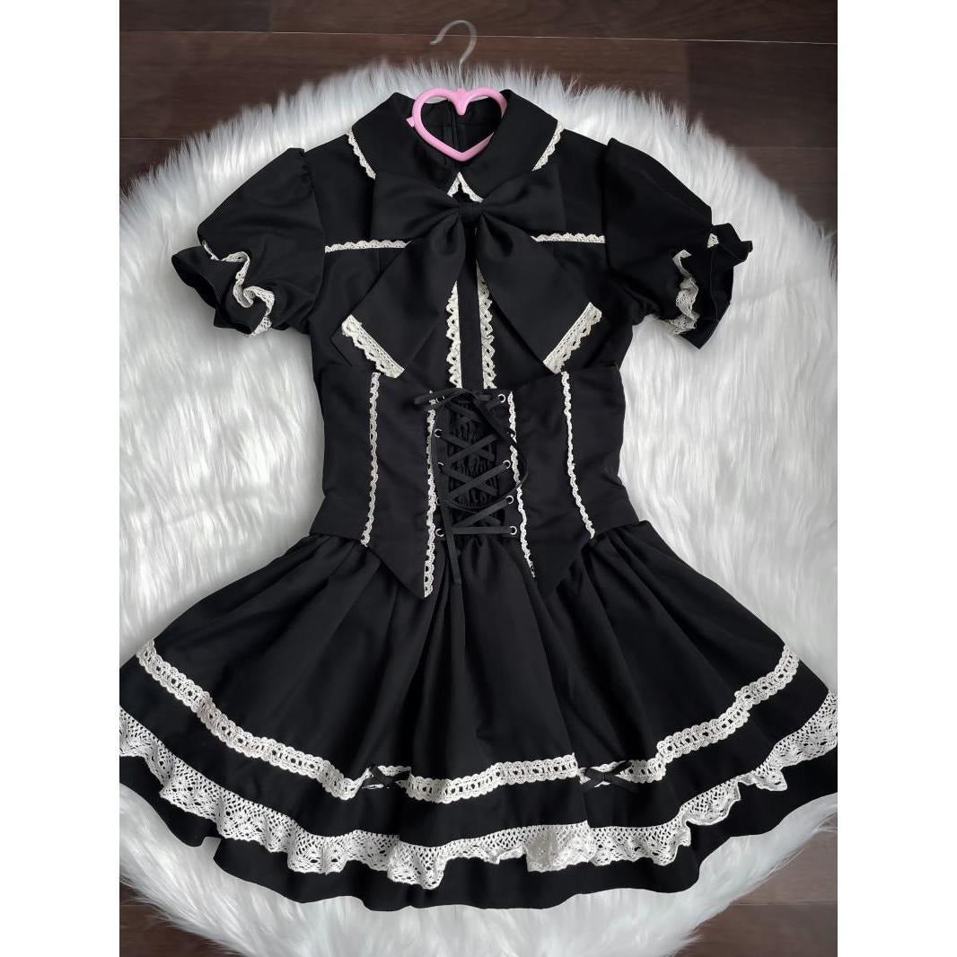 Regal Doll Lolita Set - Vintage-Inspired Cape and Corset Dress Ensemble