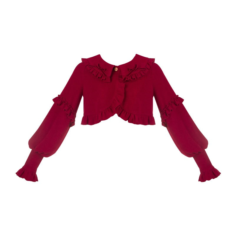 Vintage Pastoral Embroidery Tiered JSK - Four Seasons Garden Charm