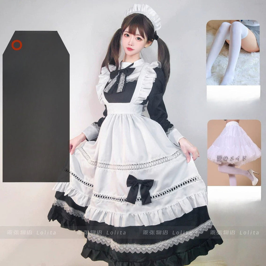 S-5XL British Aristocratic Elegance Gothic Maid Long-sleeved Dress Sexy Lolita