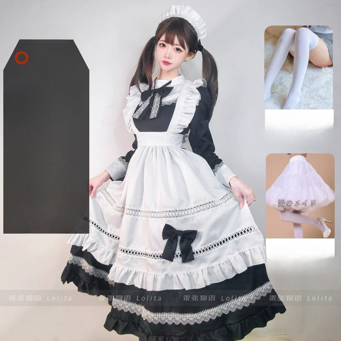 S-5XL British Aristocratic Elegance Gothic Maid Long-sleeved Dress Sexy Lolita