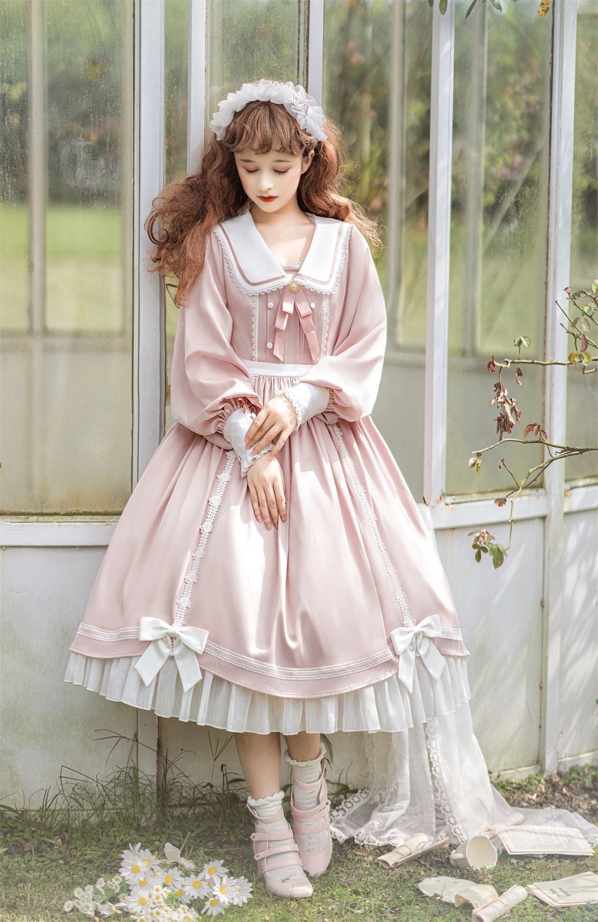 Elegant Romantic Lace Lolita OP with Grand Overskirt