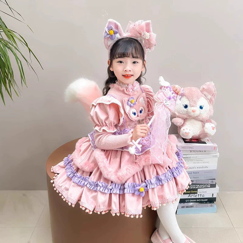LinaBell Lolita Princess Dress for Girls 2025 New Summer Dress Children's Birthday Dress