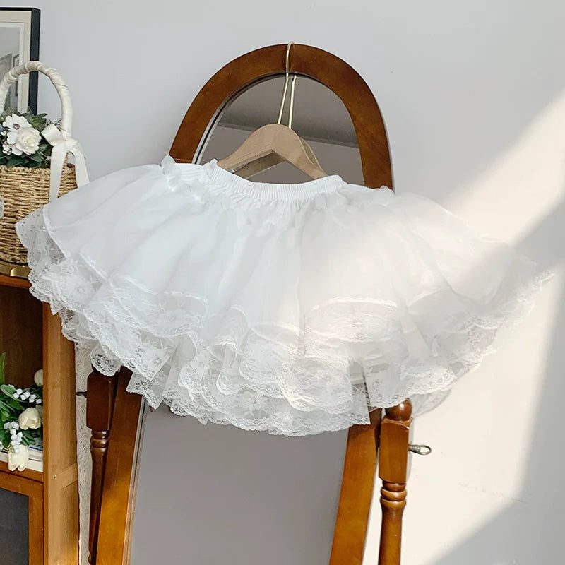 Elegant Cream Lace Layered Lolita JSK for Whimsical Gatherings