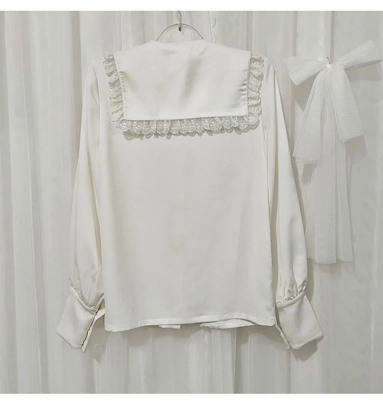 European Prince Lolita Cape Set – Black Jacket with Puff Shorts and Lace Collar Blouse