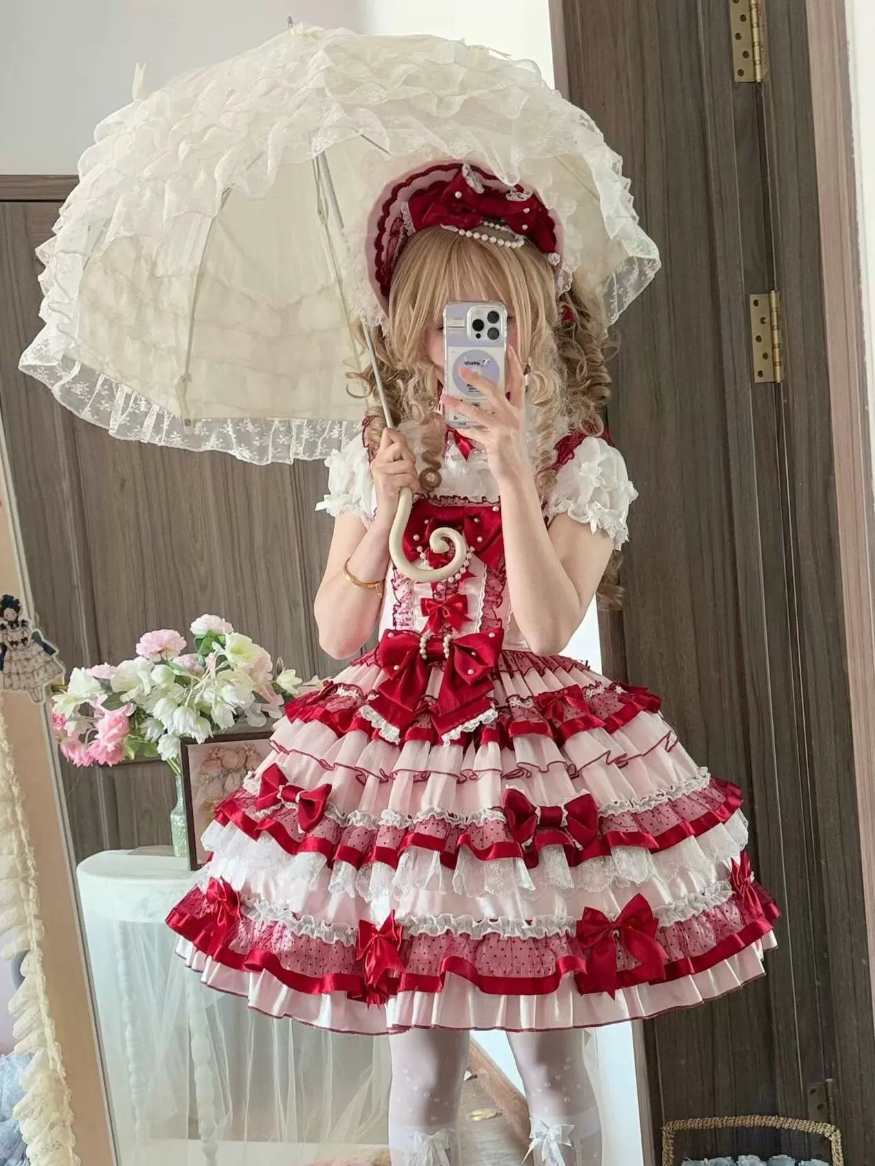 Raspberry Ribbon Vintage JSK - Original Lolita Dress