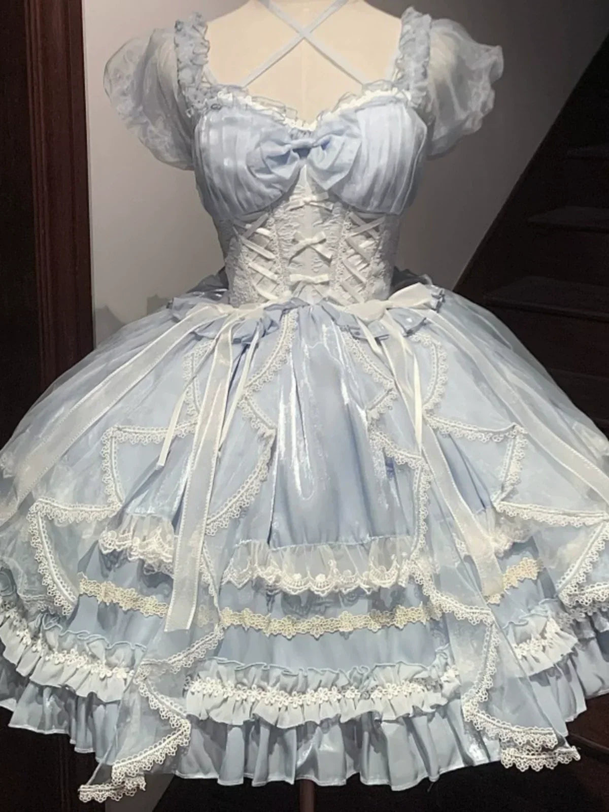 [Muti-Colors-Available] Pre-Order Full payment Glassy Fantasy Bubble sleeve Lolita Dress Full Payment