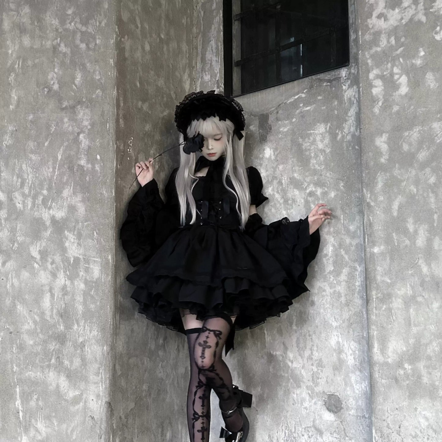 Regal Doll Lolita Set - Vintage-Inspired Cape and Corset Dress Ensemble