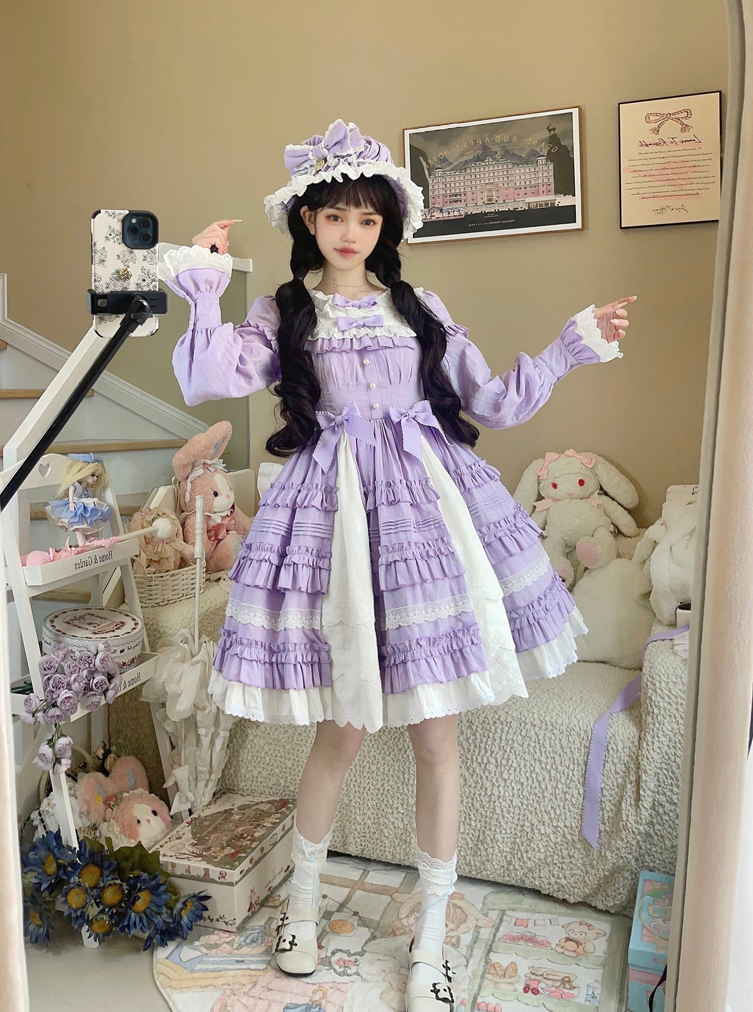 Elegant Doll-like Lolita OP - Retro Charm and Multifunctional Details