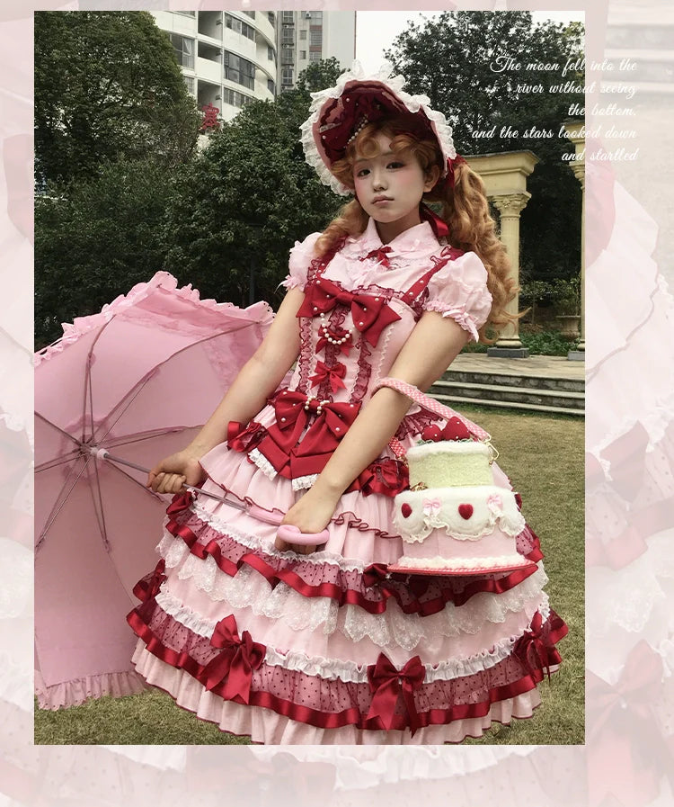 Raspberry Ribbon Vintage JSK - Original Lolita Dress