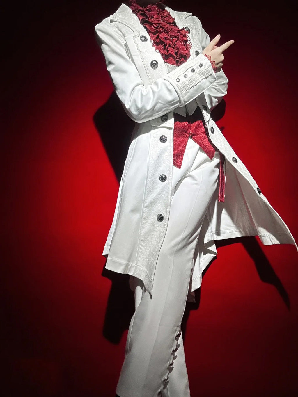 Elegant Black and White Lolita Coat - Versatile Gothic Statement Piece for Formal Events