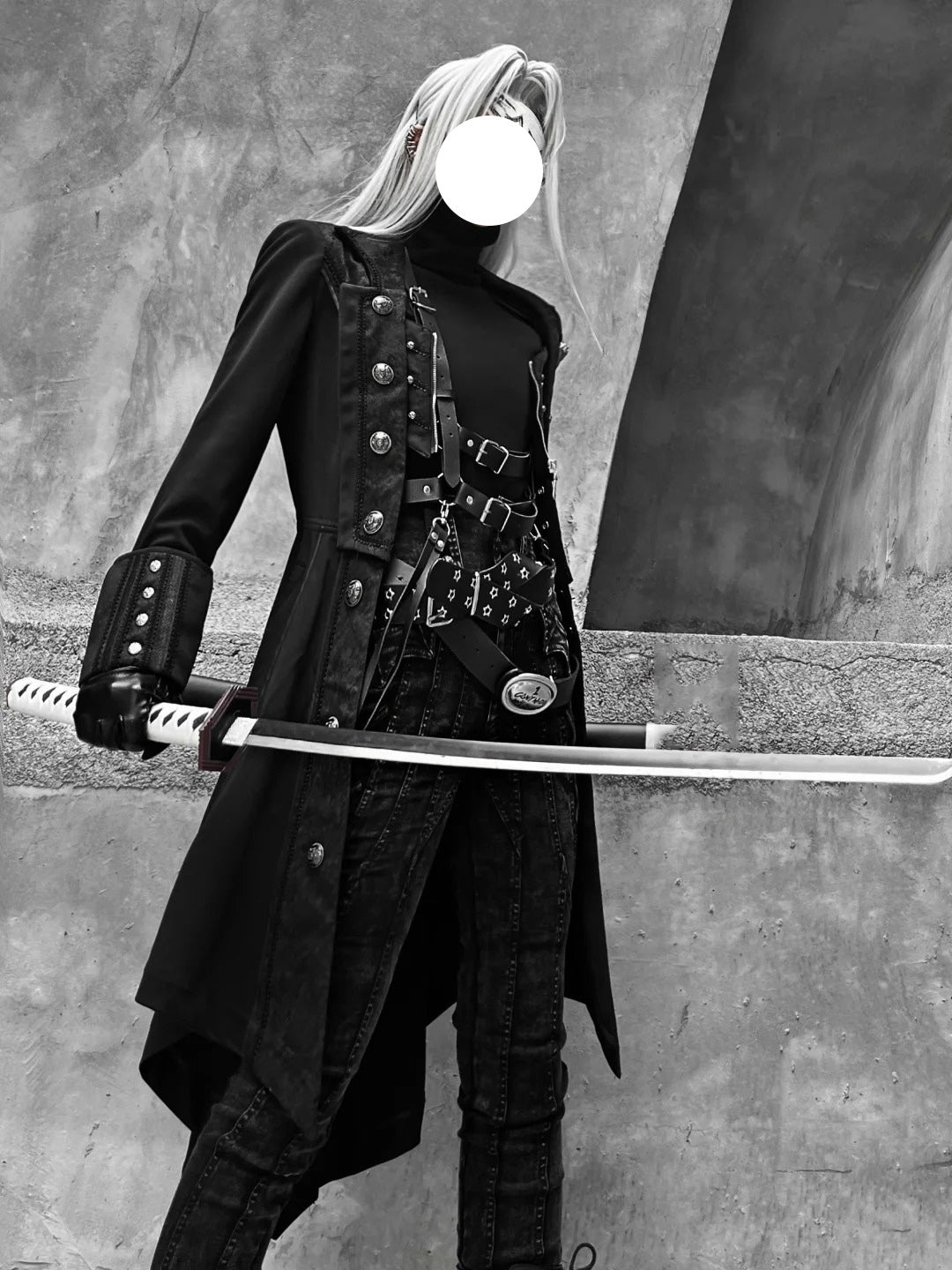 Elegant Black and White Lolita Coat - Versatile Gothic Statement Piece for Formal Events