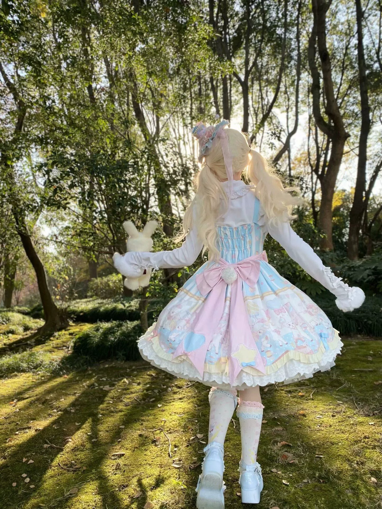 Cute lamb doll-like style sweet pink lolita jsk set