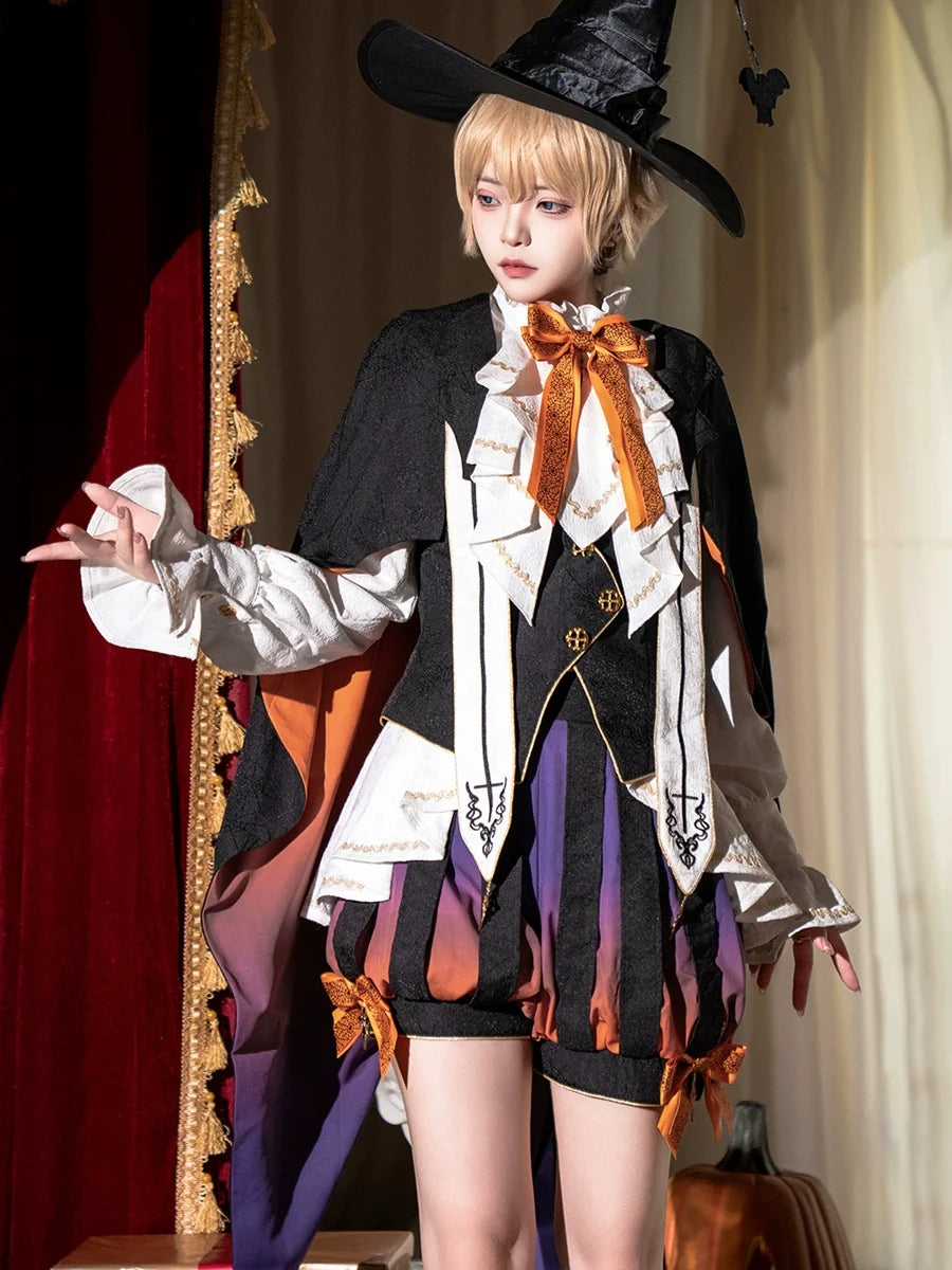 Original Carnival Night Lolita Prince-Style 2D Private Setting Cape + Shorts Performance Daily Set