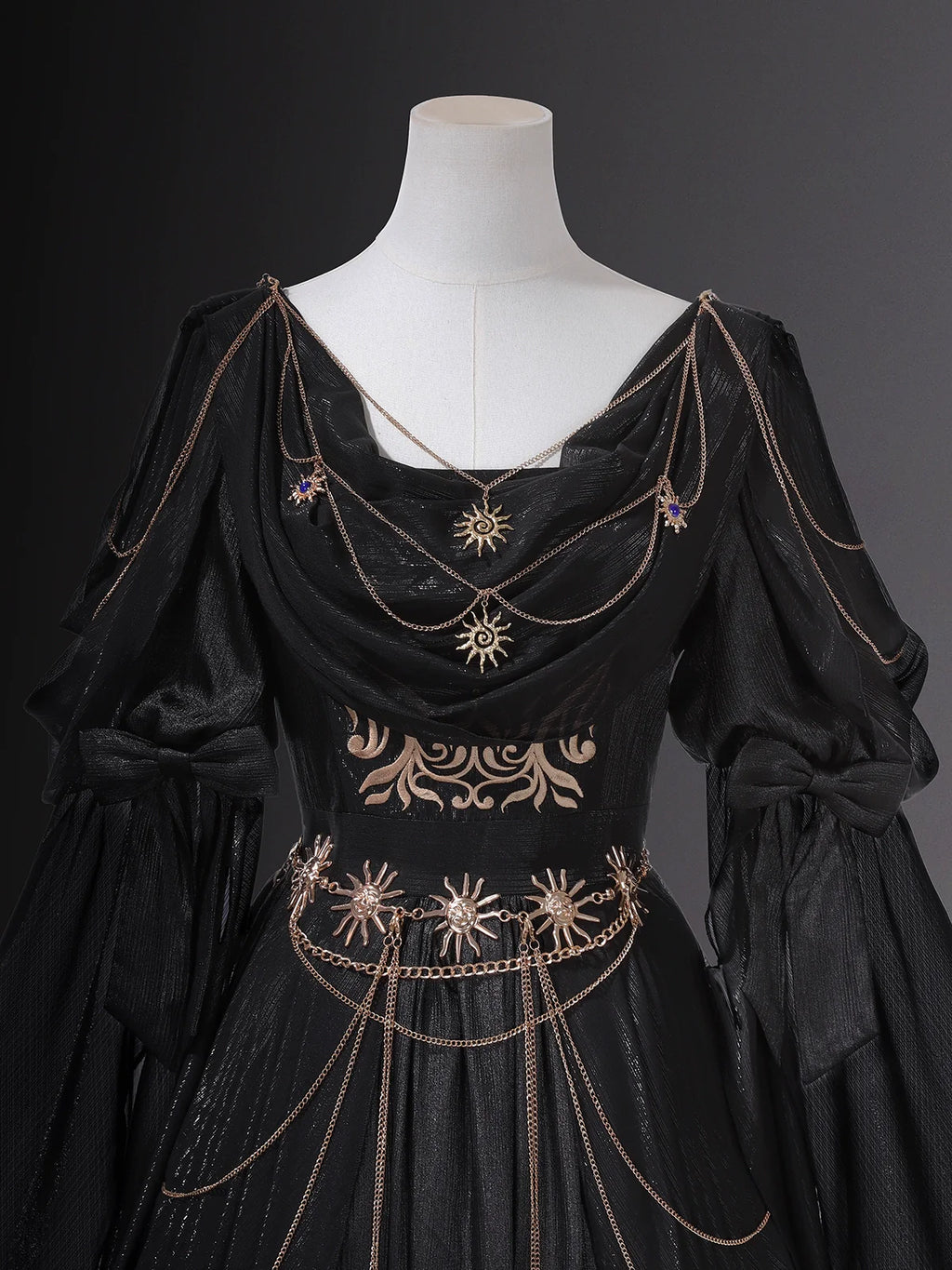 Dark fairy maxi dress: A perfect blend of lace and tassels