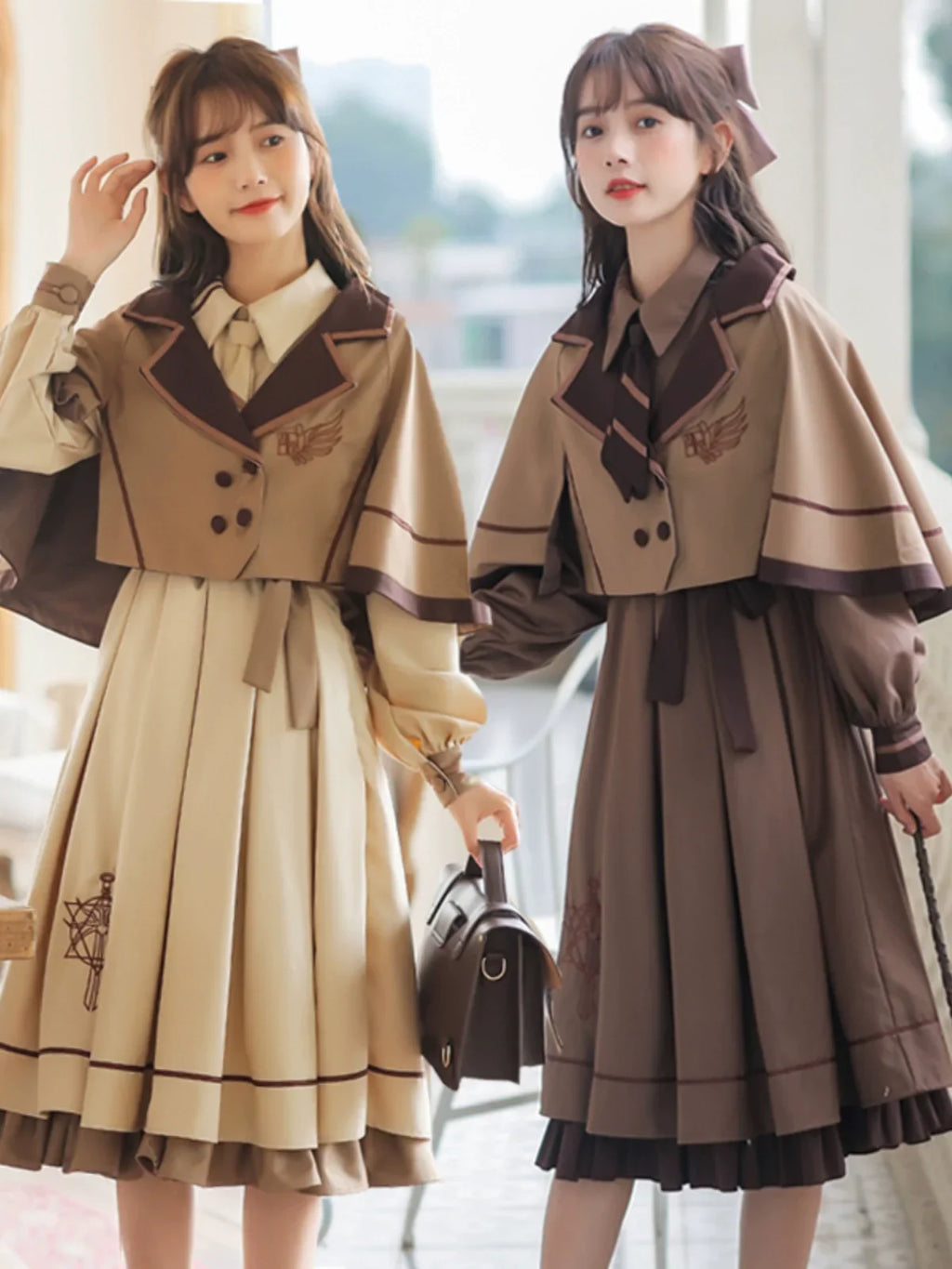 French Retro Lolita JK Dress Vintage Dress Cloak Suit