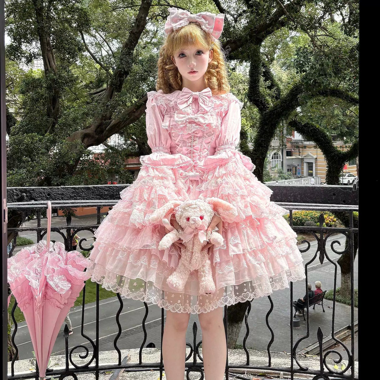 [Prelude to Love] Pink Romantic Lolita JSK Strap Dress