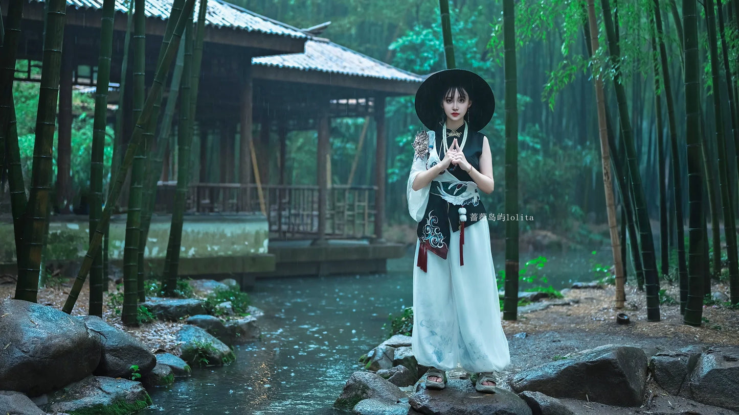 Original Chinese Style Hanfu-Inspired Ethnic Wear - Top & Pants Set