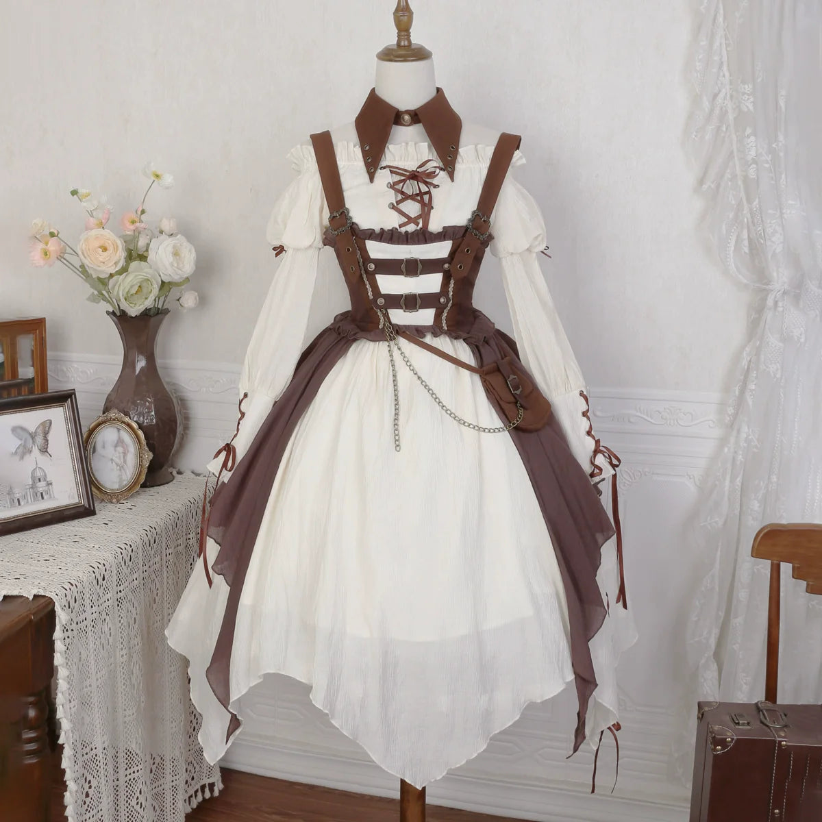 S-XL Ouji Suspenders Pants Prince Ensemble