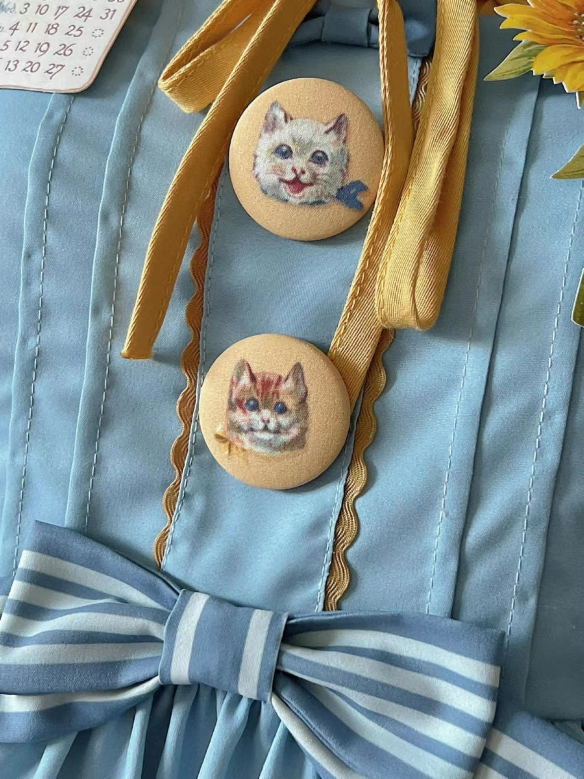 Sunflower Paradise: Cat and Sunflower JSK Lolita with a Big Skirt