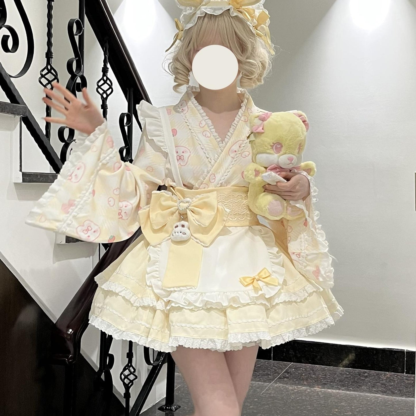 Colorful Fairy Tale Lolita Dress with Embroidery Details and Ruffled Skirt