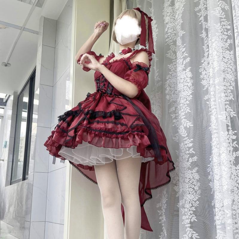 [Muti-Colors-Available] Pre-Order Full payment Glassy Fantasy Bubble sleeve Lolita Dress Full Payment
