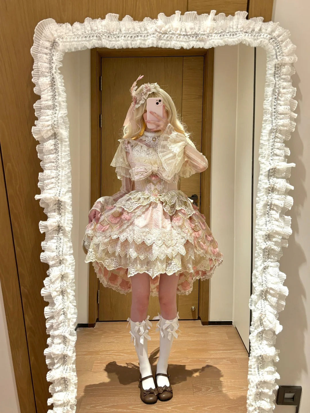 Elegant Lace Lolita JSK Dress with Floral Embroidery