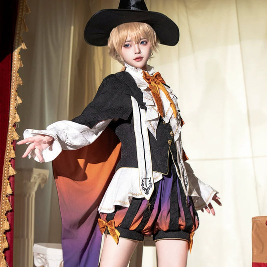 Original Carnival Night Lolita Prince-Style 2D Private Setting Cape + Shorts Performance Daily Set
