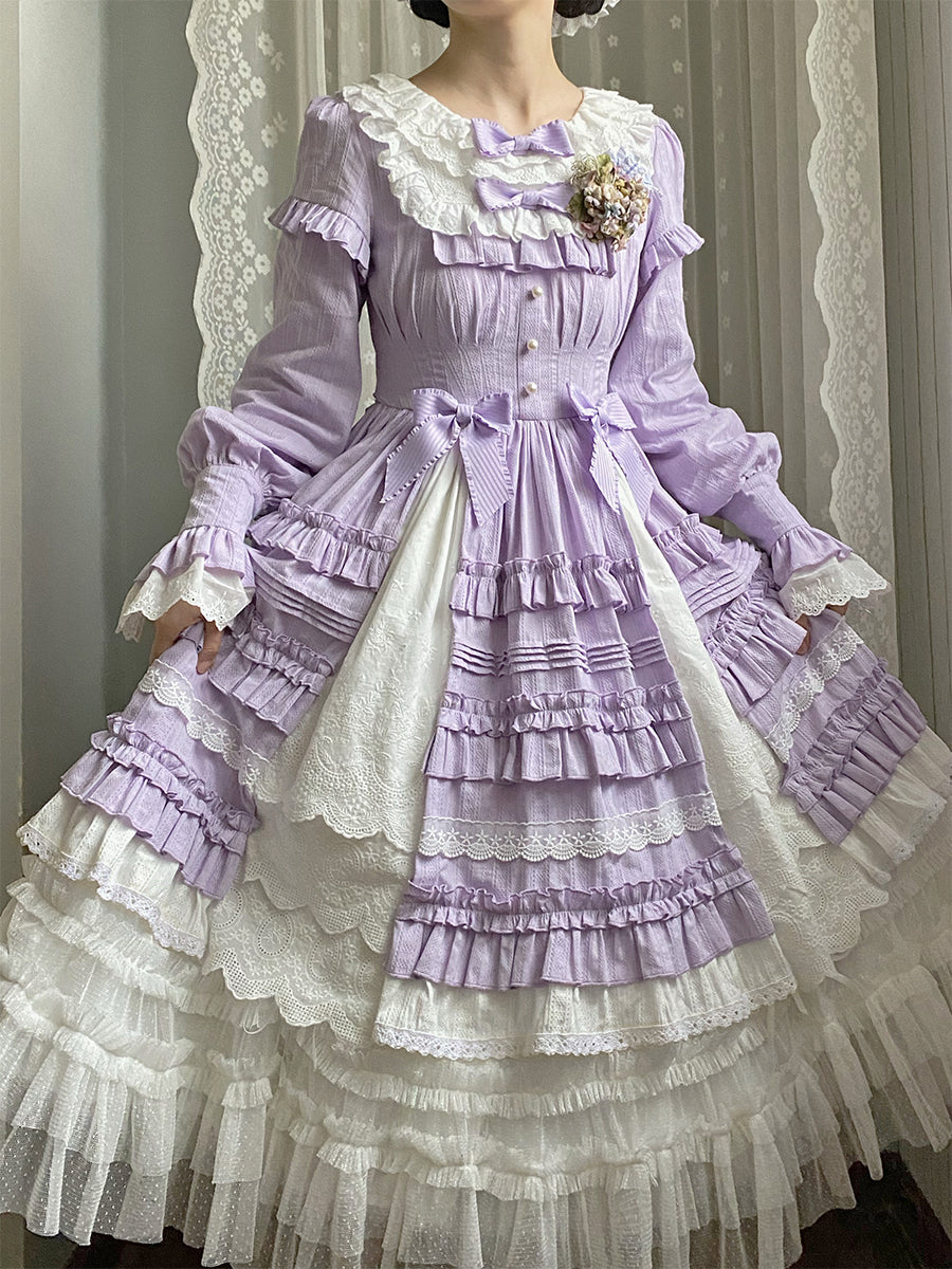 Elegant Doll-like Lolita OP - Retro Charm and Multifunctional Details