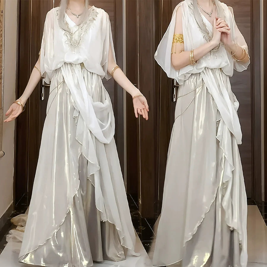 Judgment Angel Original Lolita Design Dress - Greek Goddess Style Ethereal Cape Long Dress