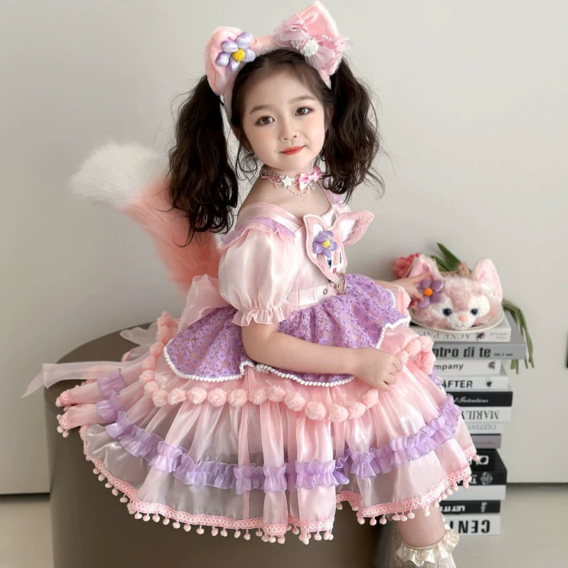 LinaBell Lolita Princess Dress for Girls 2025 New Summer Dress Children's Birthday Dress