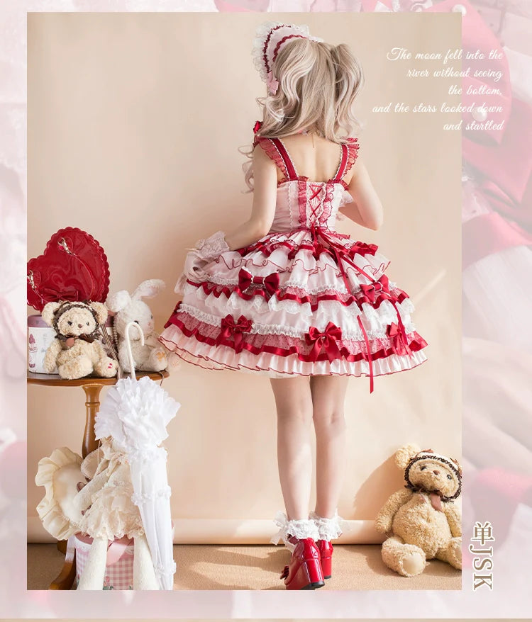 Raspberry Ribbon Vintage JSK - Original Lolita Dress