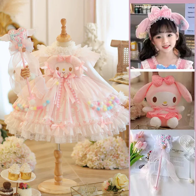 Adorable Pastel Pink Lolita Princess Dress for Girls - Spring and Autumn Collection
