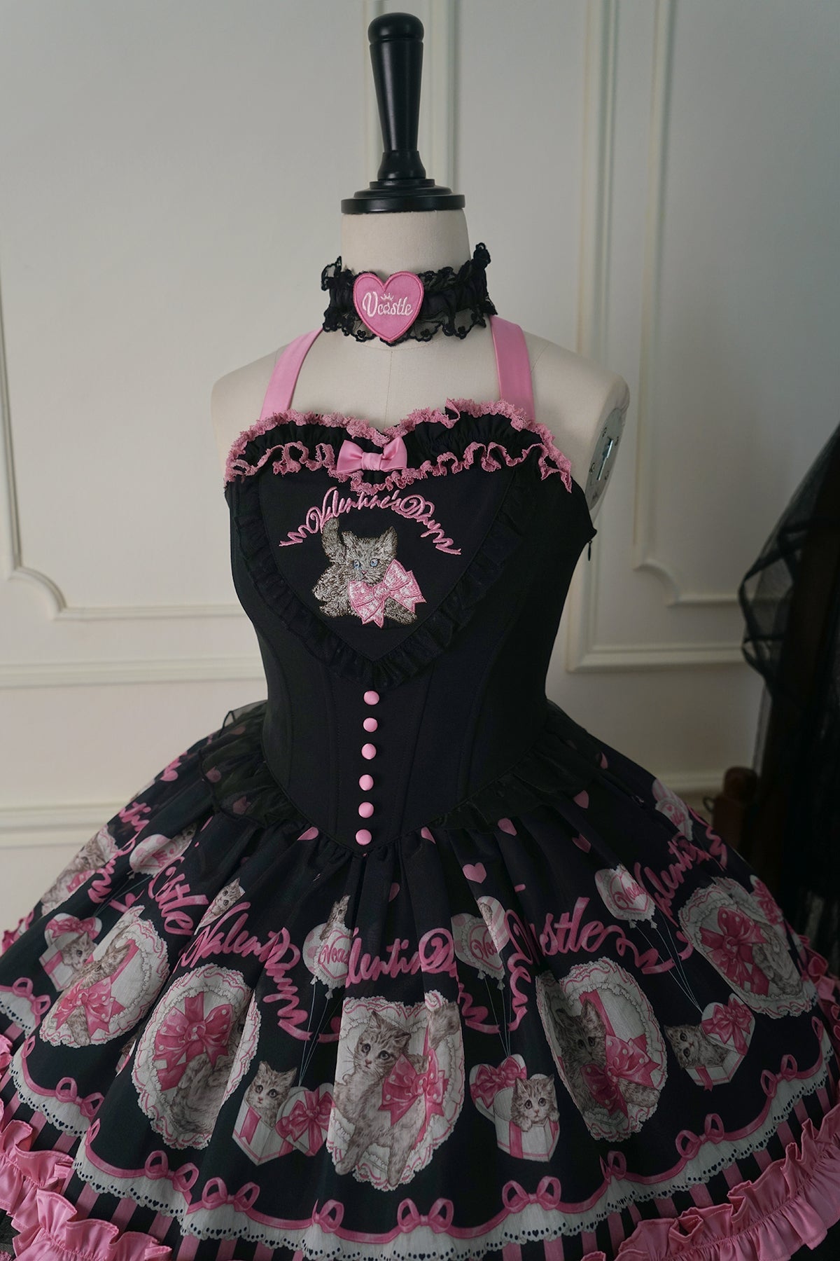 3 Colors Available Kitten Heart Lolita JSK & OP - Sweet Classic Bow Edition