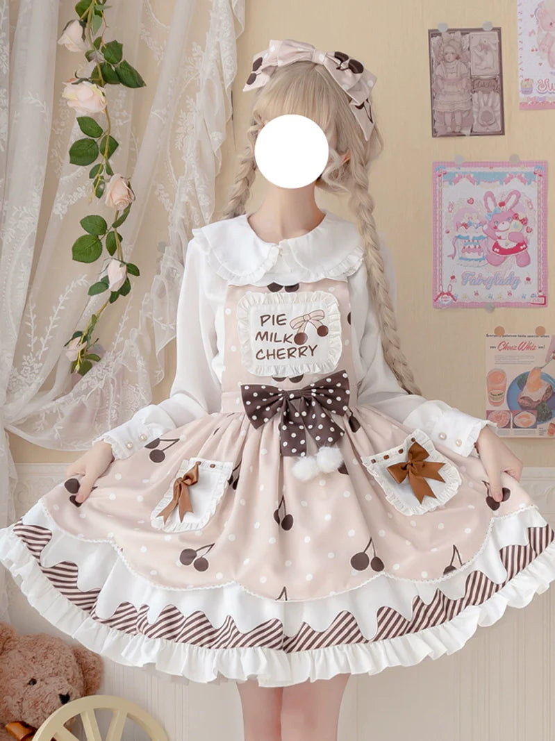 Cherry Delight Lolita JSK - Sweet Dessert-Inspired Princess Dress with Playful Bow Accents