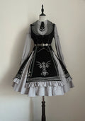Gothic Lolita Dress with Tailored Vest and Embroidered Design